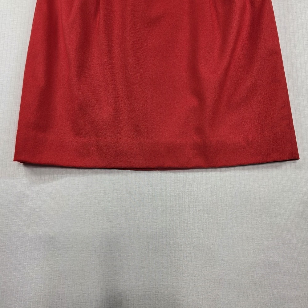 J.Crew Red Wool Blend Scalloped Waist Mini A-Line Skirt Size 10 Preppy Classic - Picture 3 of 13